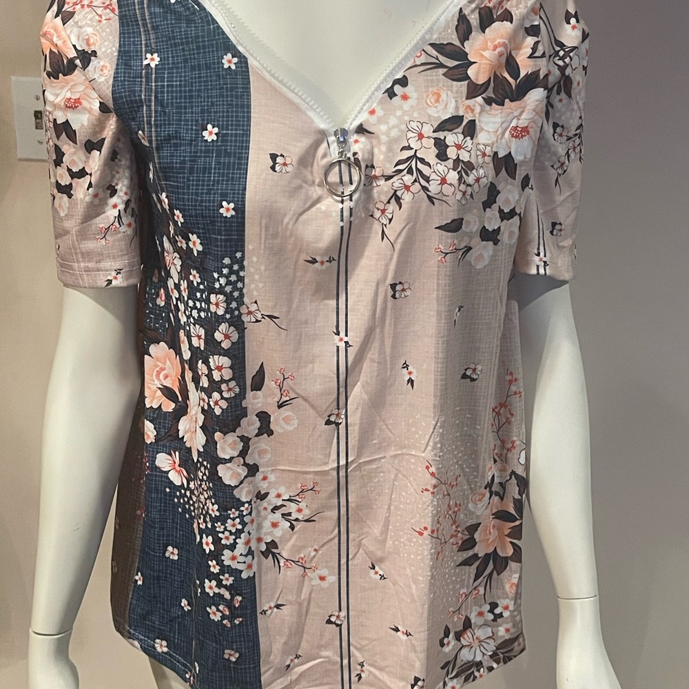 Floral V-Neck Women's Top